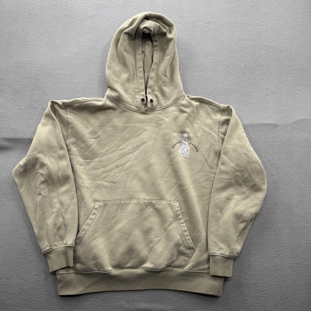 Volcom Hoodie Mens Medium Green Earth Trippin Graphic Pullover Fleece Sweatshirt